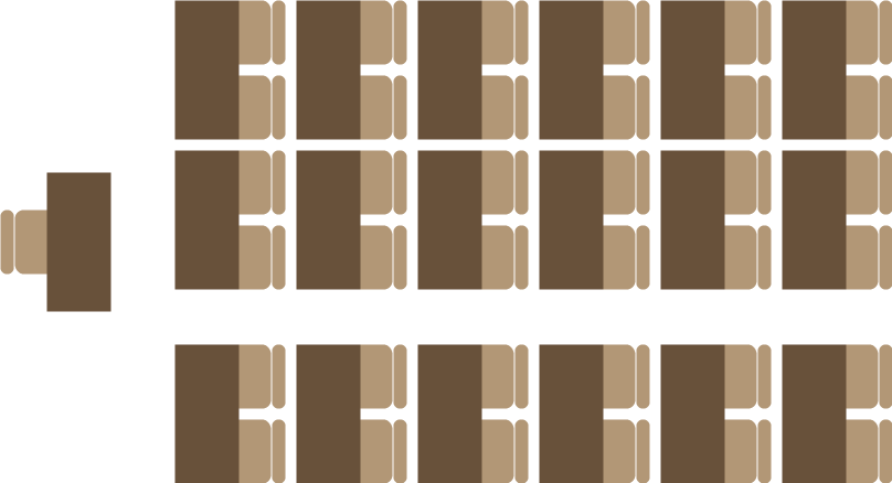 Classroom style conference layout